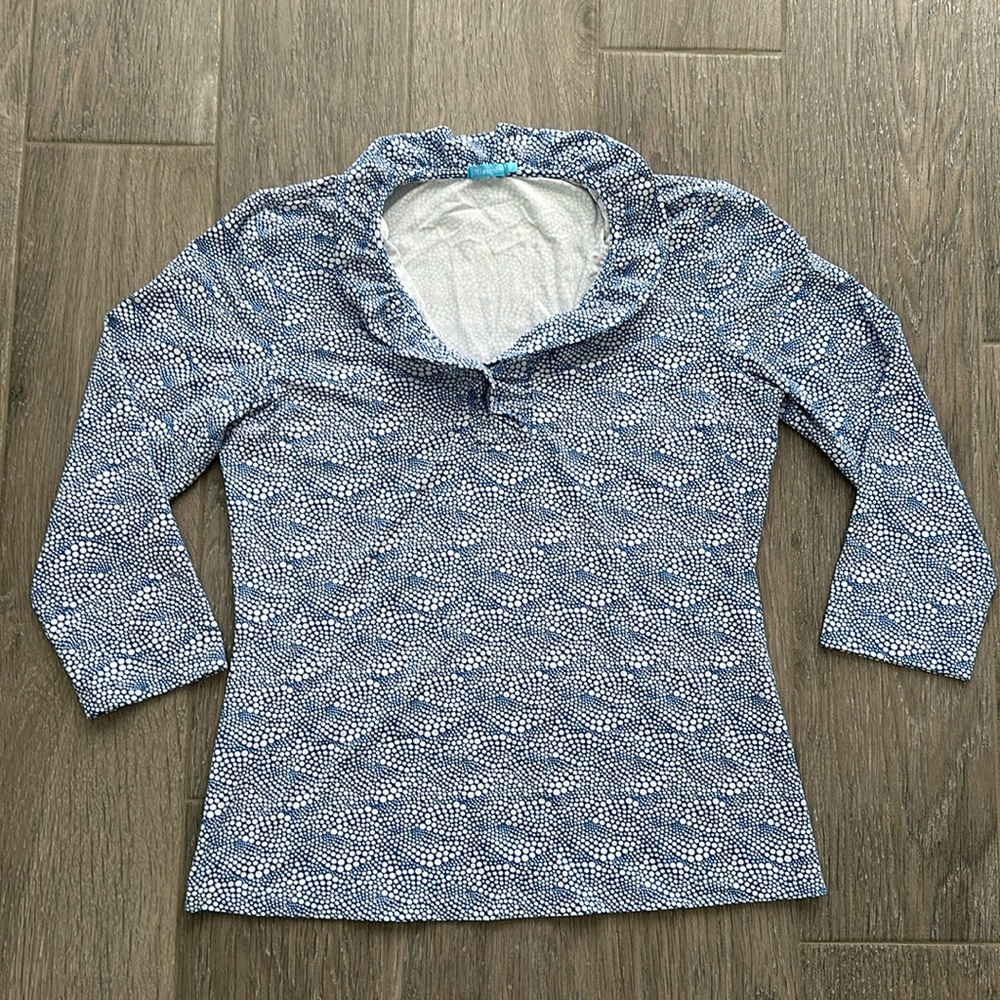J. McLaughlin royal blue & white Durham top
